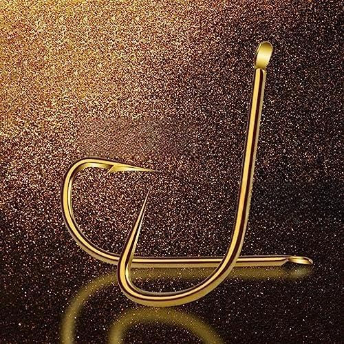 hameçon 50 pièces en Acier à Haute teneur en Carbone doré hameçon barbelé Crochet sans aiguillon Accessoires de pêche Outil Crochet sans Barbe hameçon barbelé for lac Kit de pêche (Color : Barbed Hoo