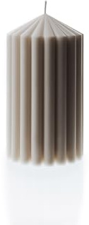 LAWA Ribbed Peak Pillar Candle - Large Beautiful Handmade Pillar Scented Soy Wax Candle Elegant Bubble Aesthetic Candle Housewarming Gift Home Room Shelf Decor Idea White (Small)