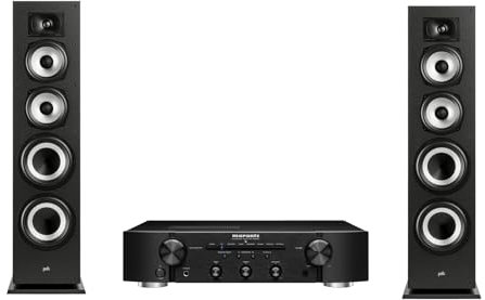 Marantz PM6007 Amplifier, Integrated Amplifier with Digital Connectivity + POLK AUDIO Monitor XT70 High-Resolution Floor-Standing Tower Loudspeaker