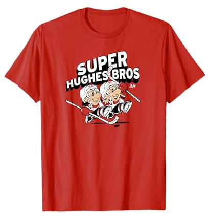 Jack & Luke Hughes - Super Hughes Bros - New Jersey Hockey T-Shirt
