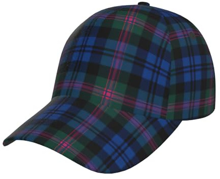 Casquette de baseball réglable motif tartan écossais bleu et vert pour homme et femme, casquette de camionneur classique et décontractée, taille unique, noir, taille unique