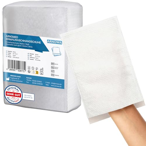 1000x ARNOMED® Einmalwaschlappen Molton Classic, Einmal Waschhandschuhe | Einweg Waschlappen Weich & Sanft 75g/m², Molton Classic, Waschhandschuhe Einweg, Wegwerf Waschlappen für Erwachsene & Babys