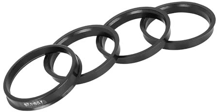 A ABSOPRO Anelli Centratori per Cerchi Auto, Distanziali per Mozzo Centrale Ruota 67.1mm a 60.1mm in Plastica (Confezione da 4)