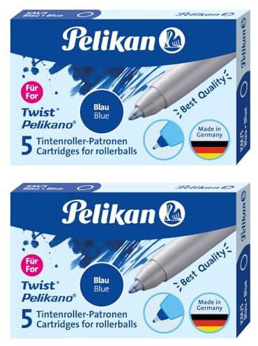 Pelikan 943399 Patronen für Tintenroller, blau (10 Stück (2er Pack))