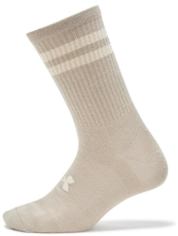 Under Armour Essential Crew Lot de 6 paires de chaussettes unisexes pour adulte, (279) Pierre / Pierre / Timberwolf Taupe, Large