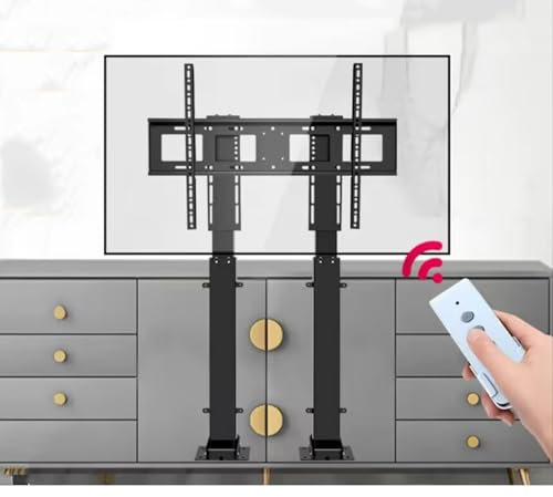 GUODDM Sollevatore TV Motorizzato, Meccanismo di Sollevamento TV con Telecomando, Doppio Motore di Sollevamento 120cm di Corsa, per TV da 55 Pollici a 120 Pollici Fino a 130kg(55-120in TV)