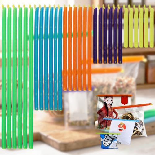 Pinzas para Bolsas de Alimentos a Prueba de Humedad: 30 Piezas | Protege los Alimentos de la Humedad - 28,5/22,5/18,5/12,5/9cm para Bolsas de Especias Snacks y Grandes Bolsas de Secos