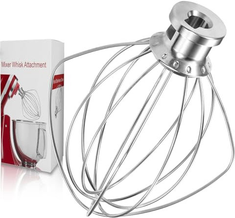 K45WW 6 Wire Whip Attachment for KitchenAid 4.5 5 Quart Tilt-Head Stand Mixer, Dishwasher Safe, Stainless Steel Whisk for Kitchen Aid Mixer Accessory Replacement Parts