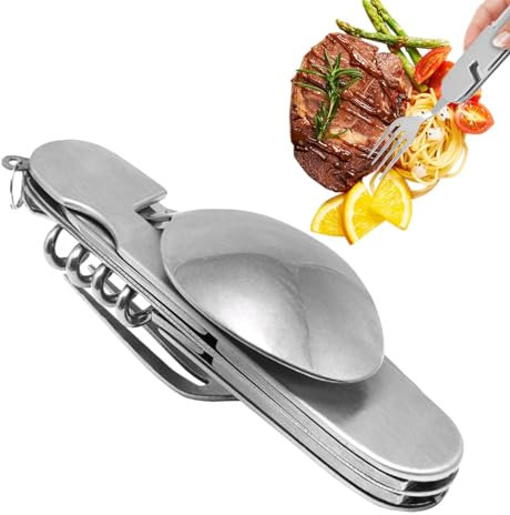 Camping-Besteck-Set, Camping-Utensilien-Set | 6-in-1-Rucksack-Essbesteck - Abnehmbare Mehrzweck-Rucksackutensilien für Wandern, Radfahrer, Angelbegeisterte, Wanderer und Pfadfinder