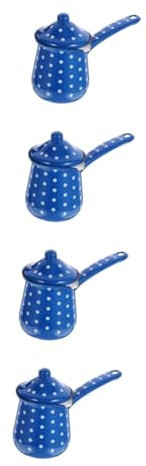 TOPBATHY 4 Piezas Cafetera de esmalte tetera de café cafeteras turcas cafetera vintage cafetera retro maquina cafe cafetera induccion hervidor de café de esmalte cafetera reutilizable