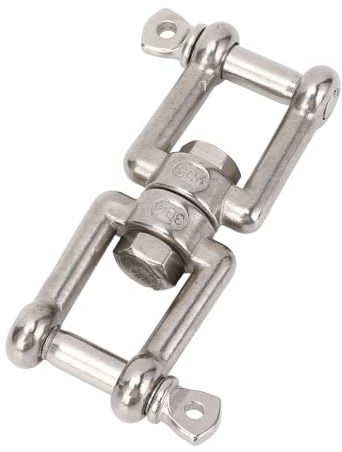 Grillete Doble Giratorio para Barco, Práctico Grillete Giratorio de Doble Extremo en Forma de 8 de Acero Inoxidable para Pesca (10mm)