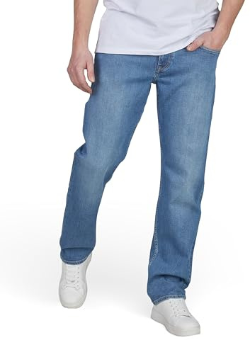 Cross Jeans para hombre, ajuste cómodo/relajado, Antonio, vaqueros de denim elástico, azul y negro, 30 31 32 33 34 36 38 40, 30W / 32L