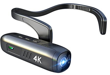 Okeeyseda Videocamera Montata Testa 4K 30FPS Videocamera per Videocamera WiFi Indossabile Obiettivo Grandangolare 120° Telecamera di Controllo App Anti-Vibrazione