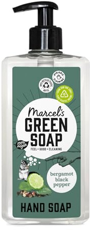Marcel's Green Soap - Savon Pour les Mains Poivre Noir & Bergamote - Savon liquide - Vegan - 500 ml