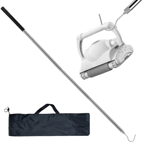 Grip Pool Vacuum Hook - Stainless Steel Hook with Swimming Telescopic Pole, Stainless Steel Garden Recovery Tool for Grabbing Float, Skimmer Basket