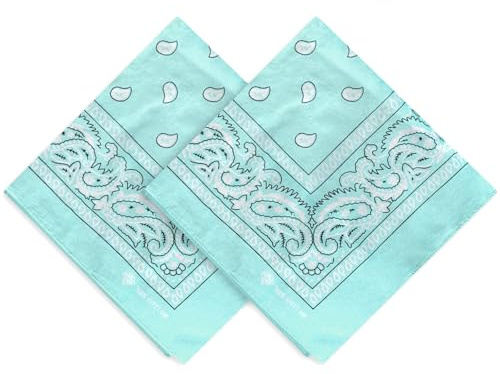 ZENO Bandana – 100% Baumwolle & Natürliche Fasern – Halstuch Ohne Polyester – Hochwertig, Weich, Langlebig & Waschmaschinenfest – Bandana Herren & Damen – Unisex & Kinder - 2 Pack