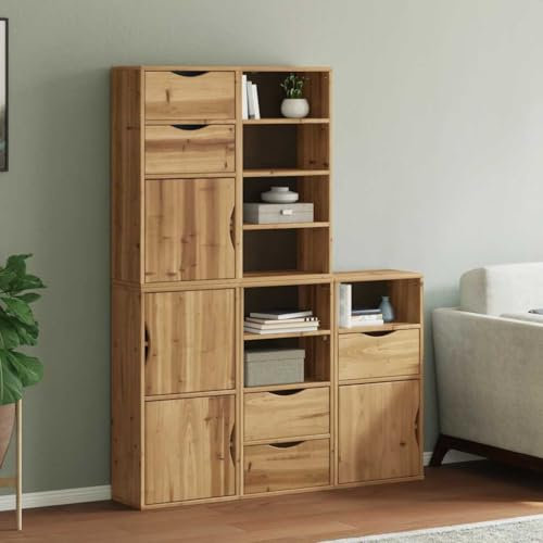 LAPOOH Beistellschränke 5 STK. ODDA 40x24x79 cm Massivholz Kiefer, Schrank Klein, Flurschrank, Kommode, Vorratsschrank, Flurschrank, Badezimmerschrank, Kleinmöbel - 3365362