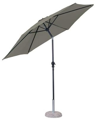 GLOUPIE Ombrellone Lily, Quadrato 3x3 m con Palo Centrale da 48 mm,Tortora,Struttura in Alluminio, Copertura da 160 Gr/M²,Perfetto per il Tuo Giardino,Piscina,Bar