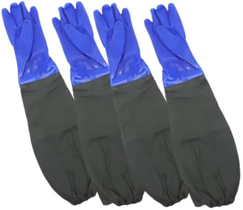 MAGICLULU 2paia Guanti Chimici Lunghi in Gomma Guanti Da Lavoro Per Pulizia Della Cucina e Lavaggio Dei Piatti Sicurezza Resistenti e Riutilizzabili