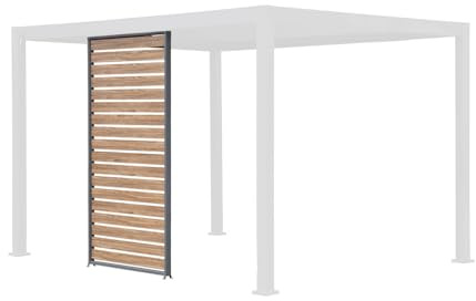 sweeek - Persiana 130 cm per pergolato bioclimatico Trionfo Alluminio Effetto Legno Antracite