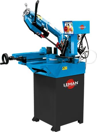 LEMAN - Sierra de Cinta para Metal SRM170 1500W Monofásica con Arco Giratorio y Lubricación Automática - Corte Ø170mm - Máquina Profesional de Precisión