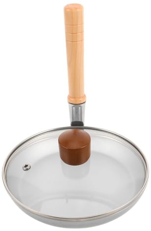 COLLBATH Small Egg Frying Pan Japanese Vertical Pot Skillet Lid Nonstick Cooking Pan Japanese Tamagoyaki Compact Design