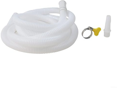Manguera de drenaje de aire acondicionado TPE, tubo de drenaje flexible de múltiples longitudes para unidades de CA, deshumidificadores, lavadoras, con abrazaderas, conectores, color blanco (3 metros)
