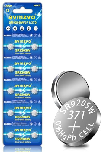 avmzvo SR920 batterier, knappceller SR920SW 370 V371 AG6 LR920 LR69,10 stycken | Batterier klockbatteri, 1,5 V alkalisk barnsäker förpackning, 【5 års lagringsgaranti】