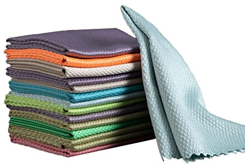 LRFNKCT microfiber cleaning cloth, Cleaning Cloth Microfiber Cleaning Cloth, Multipurpose Fish Scale Cloth for Kitchen/Bathroom/Office, Easy to Clean, Strong Water Absorption(5pcs,25x25cm)