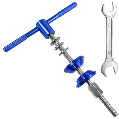 LEONTOOL Set di sterzo per bicicletta Strumento per stampa in lega di alluminio con doppia chiave per set di sterzo per biciclette Installazione di ciotola e alloggiamento per pedali