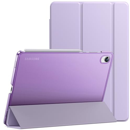 JETech Funda para Samsung Galaxy Tab S11, Lavanda | Trasera Translúcida Slim, Soporte Tríptico, Activación/Reposo Automático, Carcasa Protección Ligera Antigolpes