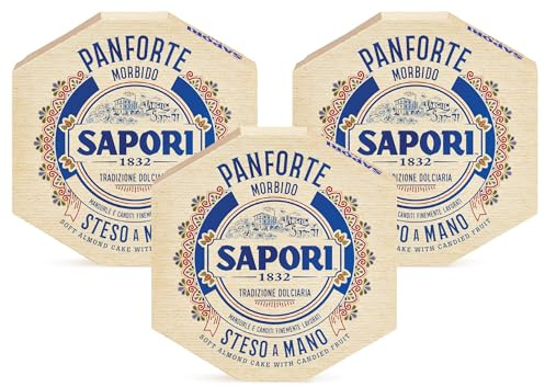 3X Sapori Panforte Morbido con Mandorle e Canditi Finemente Lavorati 320g
