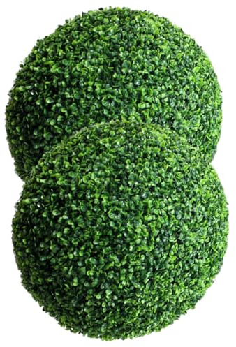Porgeel Topiary Balls 2 Bolas de boj de 14 2 Pulgadas Plantas Artificiales de plástico arbustos Decorativos árbol topiario para Patio Trasero balcón jardín Boda