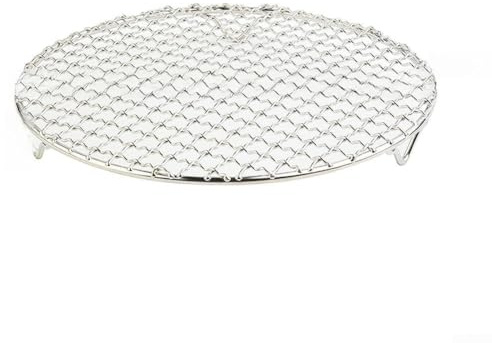 Grille de refroidissement et de cuisson ronde en acier inoxydable pour four, grill, rôtissage, séchage - Grade 201, fil de 8 mm, design stable à 3 pieds, poli électrolytique (200 mm) (200 mm)