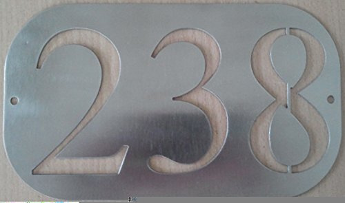 GUIZZO creart - Numero Civico Esterno in Acciaio Inox, Targa Personalizzata con Numeri Civici Esterni, Fori e 3 Cifre Made in Italy, Targhetta Personalizzata Porta Ingresso Uso Esterno, 18.5x11.5H cm