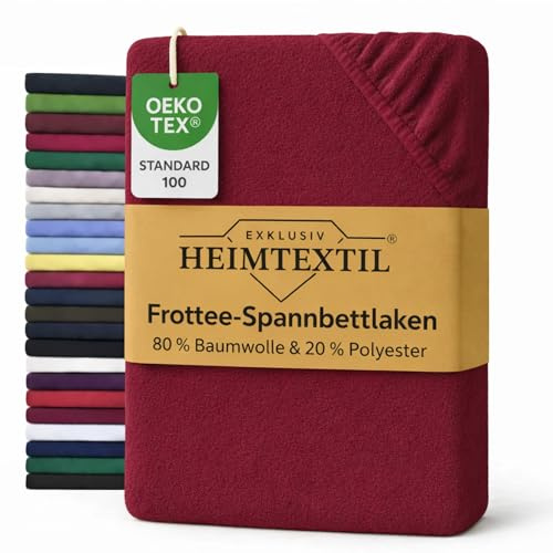 Lenzuolo con angoli elasticizzati in diverse misure e colori, Spugna, bordeaux, 90 - 100 x 200 cm