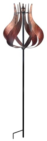 Eolienne décorative pour jardin en forme de tulipe couleur mandarine Peaktop 3016387