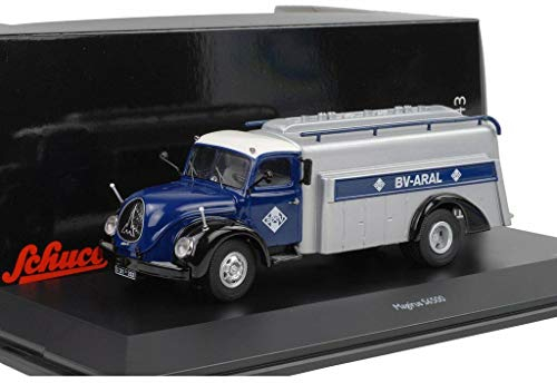Schuco 450303900 - Magirus Tankwagen S6500 ARAL 1:43, blau/Silber