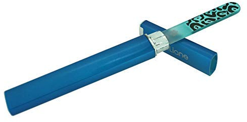 G.Liane Glass Nail File,Double Sided for Natural Acrylic Gel Nails(Blue) | Crystal fingernail file with case,Long-lasting gentle manicure fine grit nail filer,Reusable washable nail care for Women