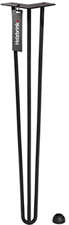 HOLZBRINK 1 x Hairpin Tischbeine Metall 3-Stangen, Hairpin Leg Möbelfuß, Schwarz, 100 cm, HLT-13A-100-9005