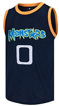 VOVIDEA Herren Basketballtrikot Alien 0 Monstars Space Movie Trikot dunkelblau, Dunkelblau, Mittel