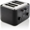 Swan ST34040BLKN Stealth 4-Slice Toaster with Defost/Reheat/Cancle Functions, Cord Storage, 1630W, Matte Black
