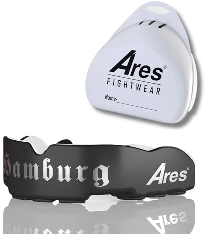 Ares Fightwear® SlimLine Mundschutz Boxen inkl. Aufbewahrungsbox für Kampfsport, MMA & Athleten I Maximaler Zahnschutz dank Optimaler Passform I Profi Mouthguard für Herren & Damen