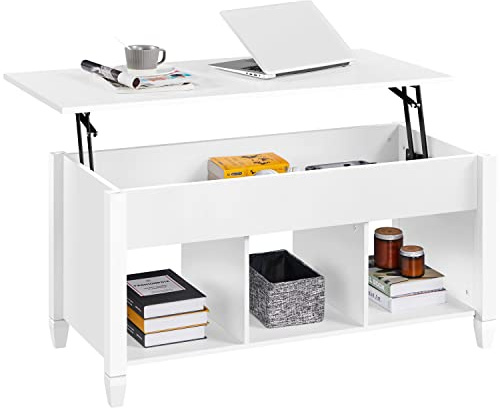 Yaheetech Mesa de Centro Elevable con Cajón 104,5 x 49,5 x (49-62) cm