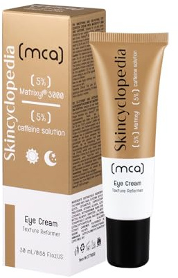 Skincyclopedia 5% Koffein Augencreme gegen Falten und Augenringe mit Matrixyl, Anti Aging Peptide Augenkonturcreme, Caffeine Eye Cream with Peptides, Hochwirksame Gesichtspflege, 30ml