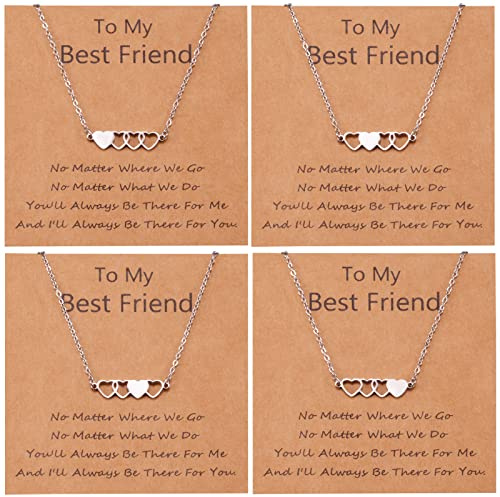 Cheerslife 4 Pcs Amicizia Collane Migliore Amico BFF Lunga Distanza Corrispondenza Cuore Collana Gioielli Regalo Per Le Donne Ragazze Ragazzi Figlie Sorelle Compleanno