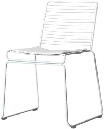 ABGRC Bürostuhl Vintage-Eisen-Esszimmerstuhl, einfacher Freizeit-Bürostuhl mit Rückenlehne, abnehmbares Kissen, Rezeptionsstuhl, rutschfestes Fußpolster-Design Stress abbauen