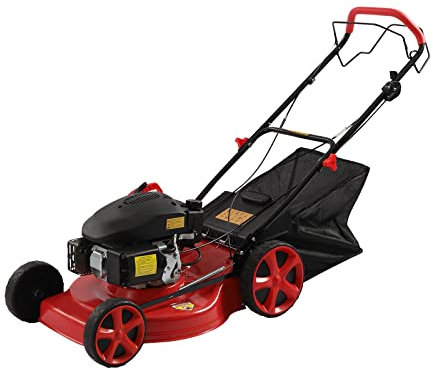 NeNchengLi Tosaerba a benzina trazione ruota 51 cm larghezza di taglio 8 regolazione altezza di taglio 4 kw 60 litri sacco pieghevole
