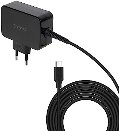 TOOQ TQLC-USBCGAN65PD - Cargador de Portátil USB C GAN con PD 65W, para MacBook/DELL/HP/Samsung/ASUS/Huawei Matebook/Xiaomi Air/Lenovo ThinkPad/Acer, Color Negro