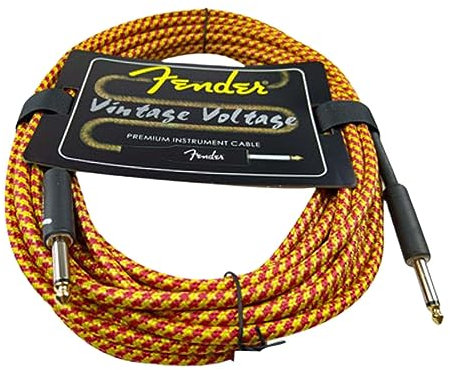 Amagogo Balanced Interconnect Line Gitarrenkabel, geräuscharmes, professionelles 15 m langes Metall-E-Gitarrenkabel, elektrisches Instrumentenkabel für Mixer, rot mit gelb